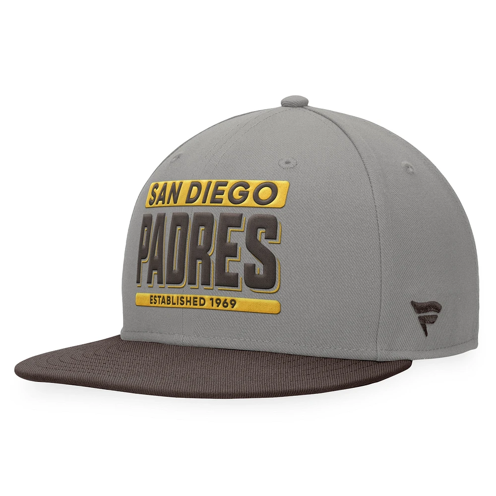 Men's Fanatics Gray/Brown San Diego Padres Line Drive Two-Tone Snapback Hat