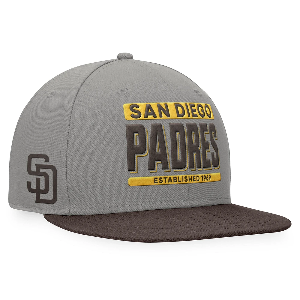 Men's Fanatics Gray/Brown San Diego Padres Line Drive Two-Tone Snapback Hat