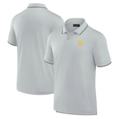 Polo piqué gris Fanatics pour homme des Padres de San Diego