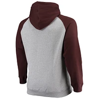 Men's Fanatics Heathered Gray/Brown San Diego Padres Big & Tall Raglan Pullover Hoodie