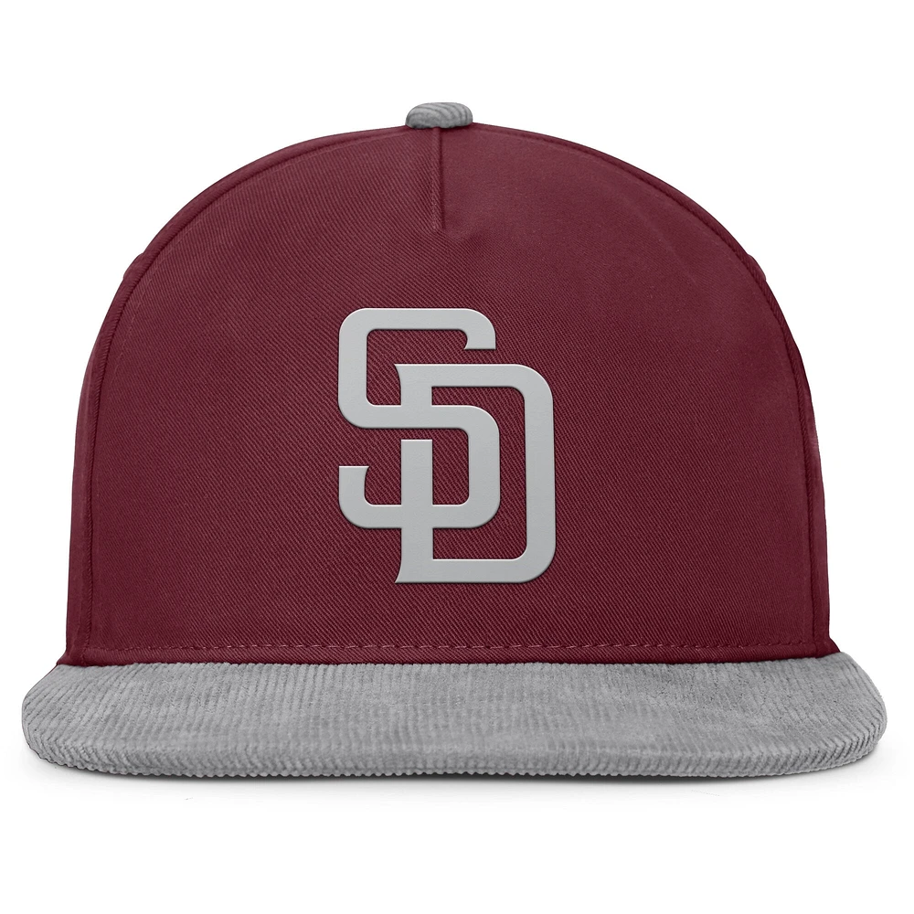 Men's Fanatics Wine San Diego Padres Front Office Snapback Hat