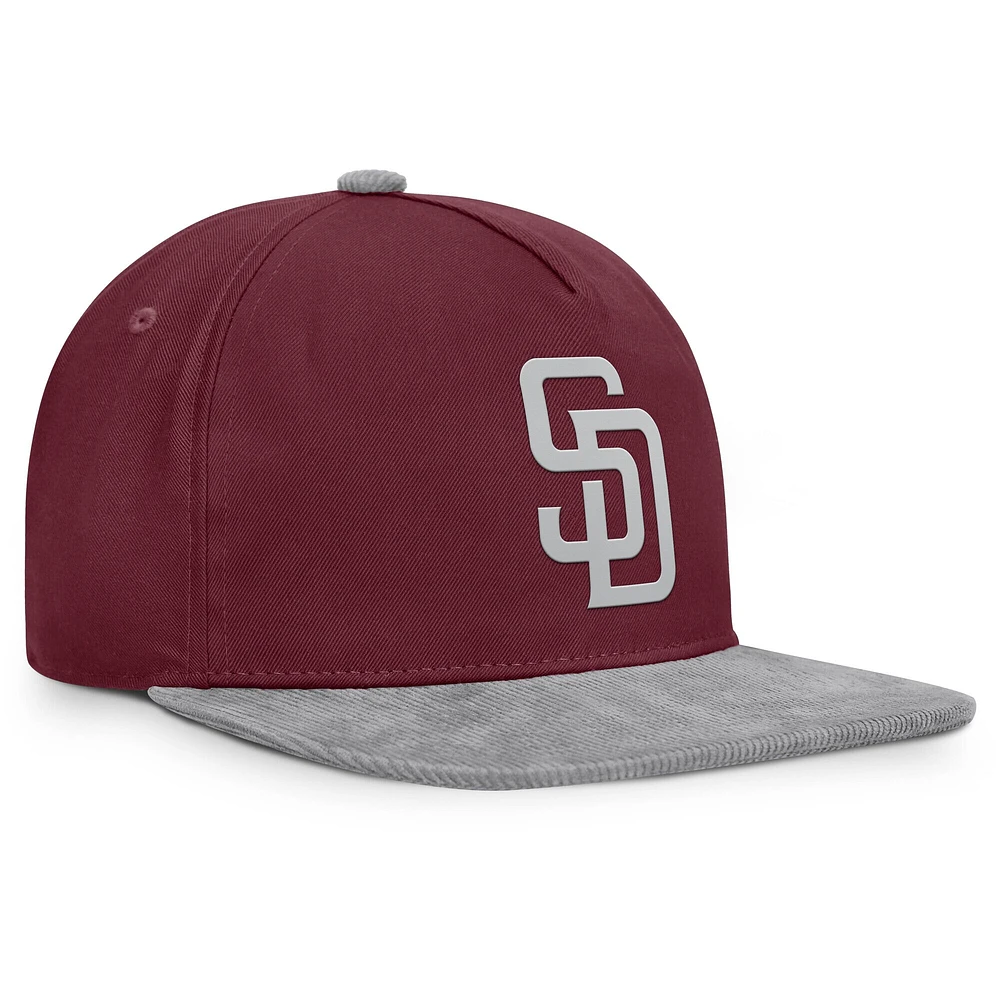 Men's Fanatics Wine San Diego Padres Front Office Snapback Hat