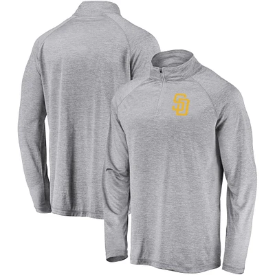 Veste raglan zippée à quart de tour avec logo principal des Padres San Diego pour homme, grise