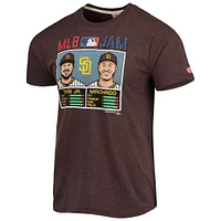Hommage pour hommes Fernando Tatis Jr. et Manny Machado Marron San Diego Padres MLB Jam Tri-Blend T-Shirt