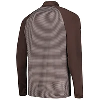 Men's Levelwear Brown San Diego Padres Charter Striped Raglan Quarter-Zip Top