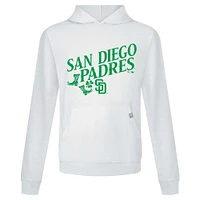 Men's Levelwear White San Diego Padres St. Patrick's Day Relay Boots Pullover Hoodie