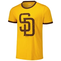 Men's Majestic Threads Gold San Diego Padres Ringer Tri-Blend T-Shirt