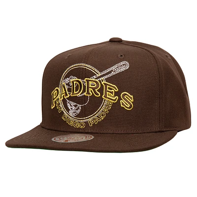 Casquette Snapback Double Up marron pour homme de Mitchell & Ness des San Diego Padres