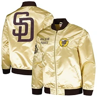 Men's Mitchell & Ness Gold San Diego Padres OG 2.0 Lightweight Satin Full-Zip Jacket