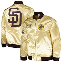 Men's Mitchell & Ness Gold San Diego Padres OG 2.0 Lightweight Satin Full-Zip Jacket