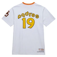 T-shirt blanc pour hommes Mitchell & Ness San Diego Padres Cooperstown Collection Player Legends Ringer