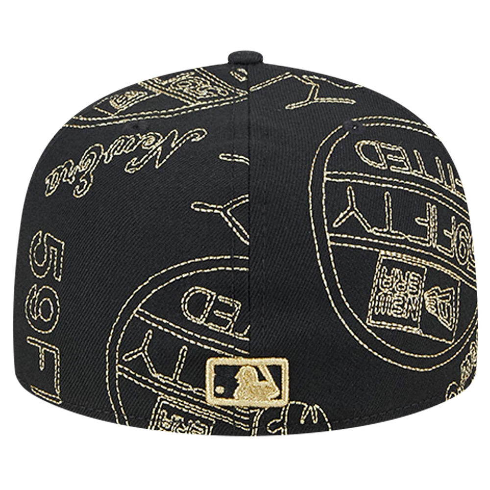 Men's New Era Black San Diego Padres 59FIFTY Day Allover Fitted Hat