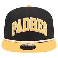 Men's New Era Black San Diego Padres Throwback Meshback Golfer Hat