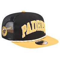 Men's New Era Black San Diego Padres Throwback Meshback Golfer Hat
