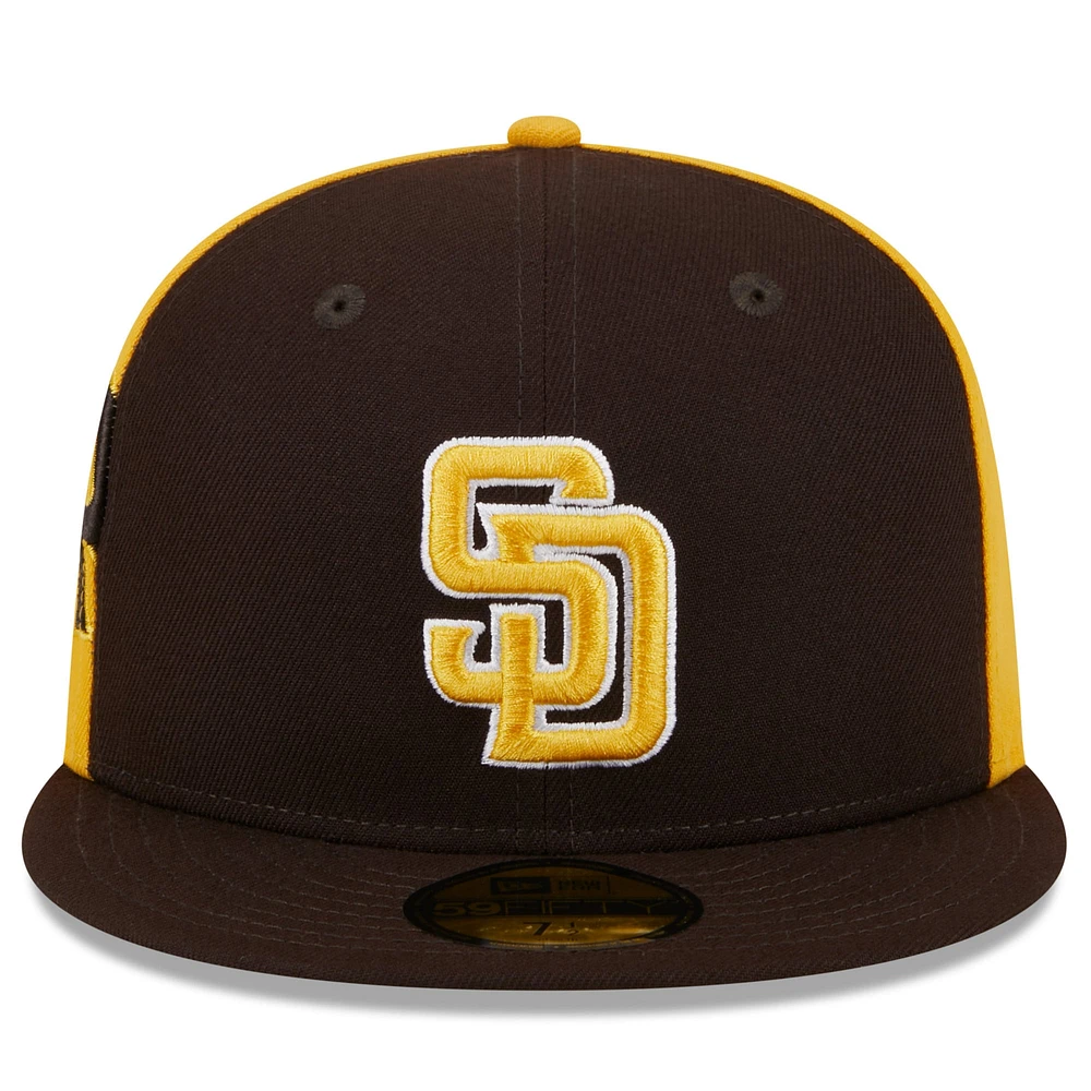 Men's New Era Brown/Gold San Diego Padres Gameday Sideswipe 59FIFTY Fitted Hat