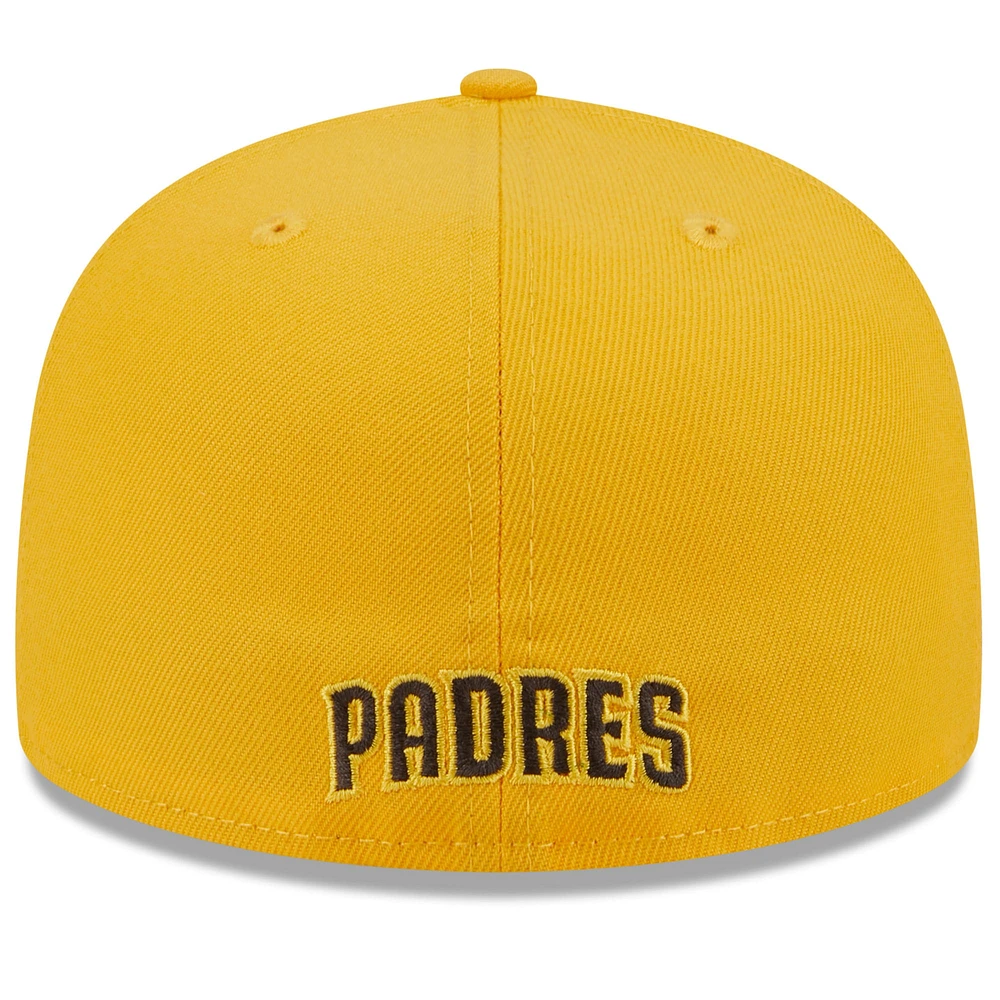 Men's New Era Brown/Gold San Diego Padres Gameday Sideswipe 59FIFTY Fitted Hat