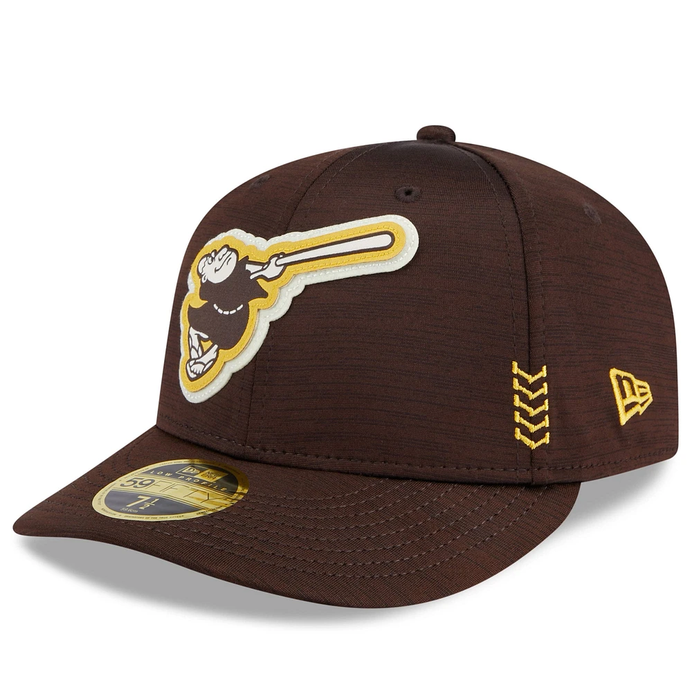 Men's New Era  Brown San Diego Padres 2024 Clubhouse Low Profile 59FIFTY Fitted Hat