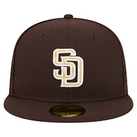 Men's New Era Brown San Diego Padres Checkered Undervisor 59FIFTY Fitted Hat