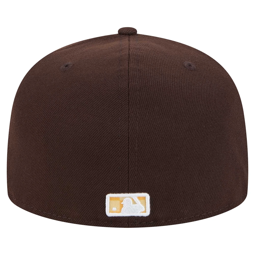 Men's New Era Brown San Diego Padres Checkered Undervisor 59FIFTY Fitted Hat