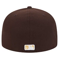 Men's New Era Brown San Diego Padres Checkered Undervisor 59FIFTY Fitted Hat