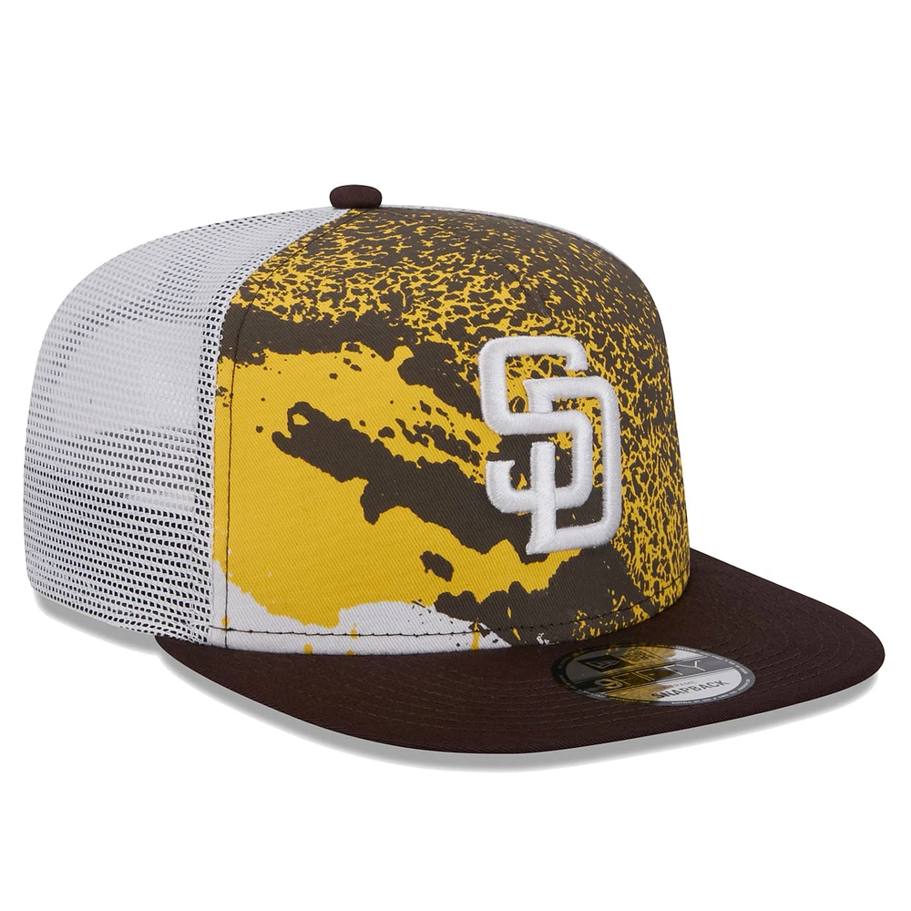Men's New Era Brown San Diego Padres Court Sport 9FIFTY Snapback Hat