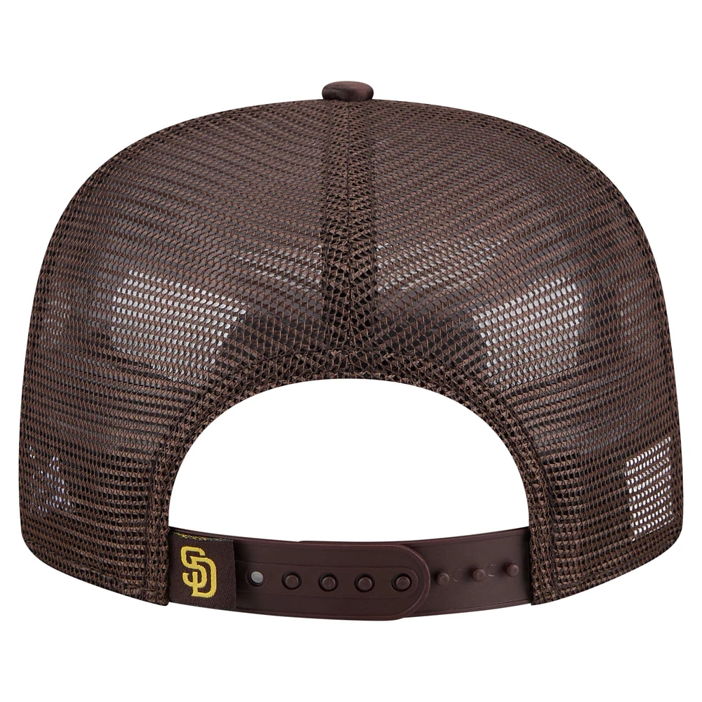 Men's New Era Brown San Diego Padres Retro Satin Script Golfer Adjustable Hat