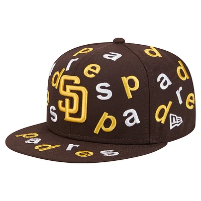 Casquette ajustée 59FIFTY marron San Diego Padres Team Confetti de New Era pour homme