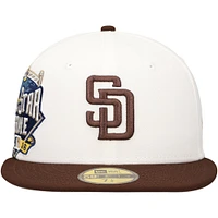 Men's New Era White/Brown San Diego Padres Major Sidepatch 59FIFTY Fitted Hat