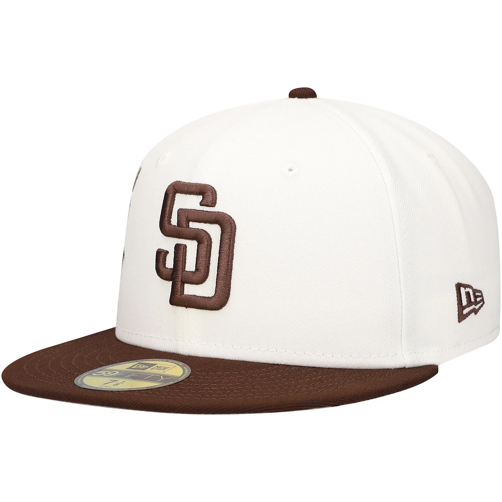 Men's New Era White/Brown San Diego Padres Major Sidepatch 59FIFTY Fitted Hat