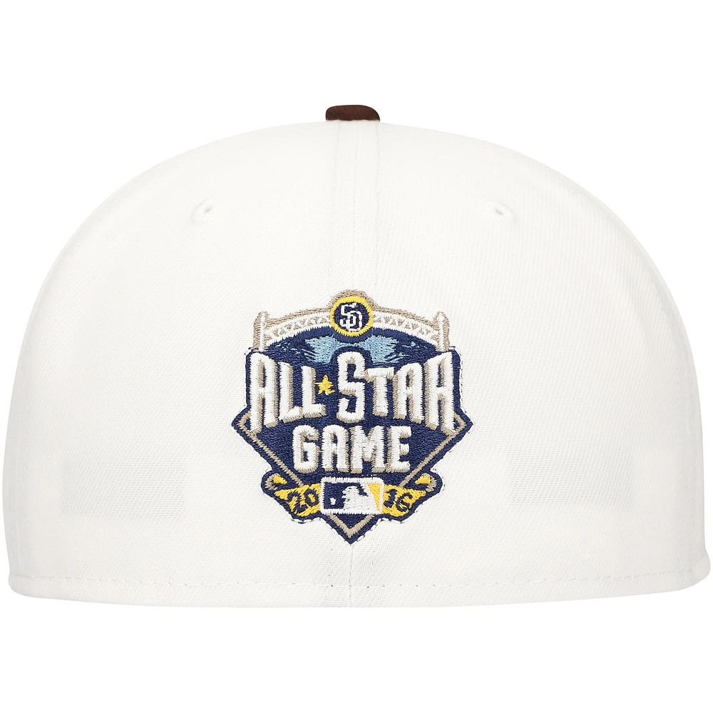 Men's New Era White/Brown San Diego Padres Major Sidepatch 59FIFTY Fitted Hat