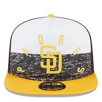 Men's New Era White/Gold San Diego Padres Team Foam Front A-Frame Trucker 9FIFTY Snapback Hat