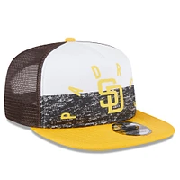 Men's New Era White/Gold San Diego Padres Team Foam Front A-Frame Trucker 9FIFTY Snapback Hat