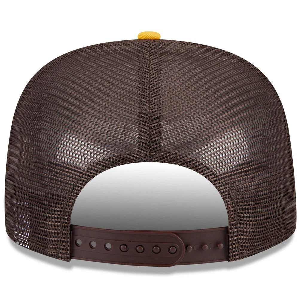 Men's New Era White/Gold San Diego Padres Team Foam Front A-Frame Trucker 9FIFTY Snapback Hat