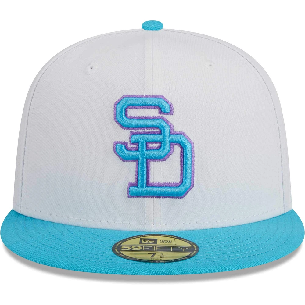Men's New Era White San Diego Padres  Vice 59FIFTY Fitted Hat