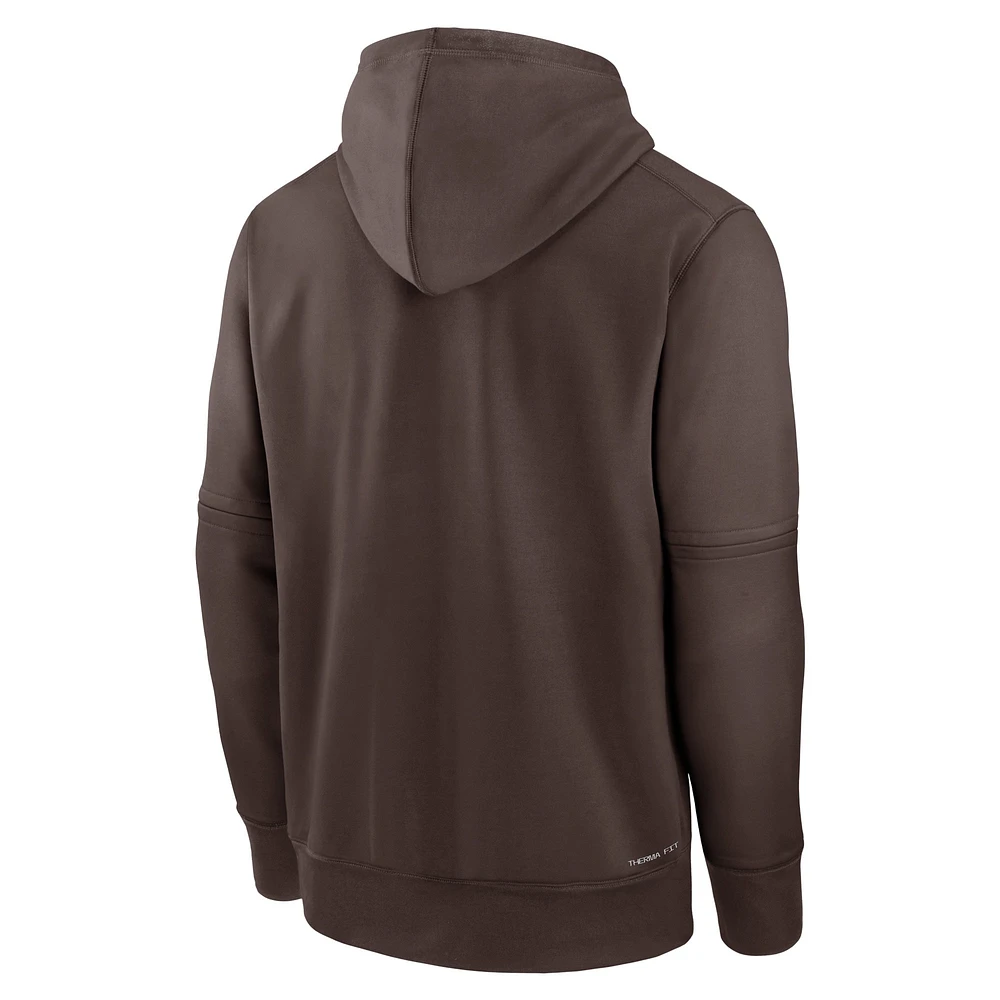 Men's Nike Brown San Diego Padres Authentic Collection Performance Pullover Hoodie
