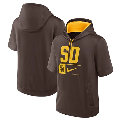 Men's Nike Brown San Diego Padres Tri-Code Lockup Short Sleeve Pullover Hoodie