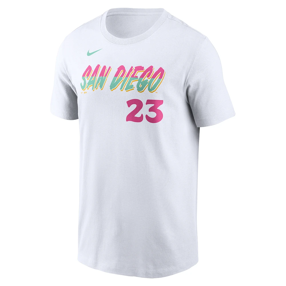 Men's Nike Fernando Tatis Jr. White San Diego Padres City Connect Fuse Name & Number T-Shirt