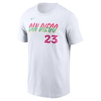 Men's Nike Fernando Tatis Jr. White San Diego Padres City Connect Fuse Name & Number T-Shirt