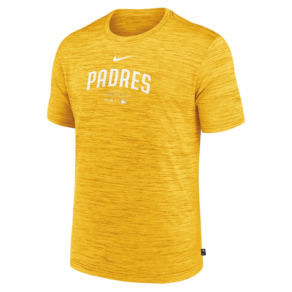 Men's Nike  Gold San Diego Padres Authentic Collection Velocity Performance T-Shirt