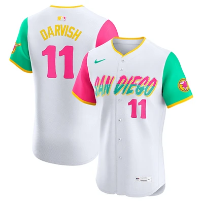 Maillot de joueur Nike Yu Darvish blanc des Padres San Diego City Connect Elite pour homme