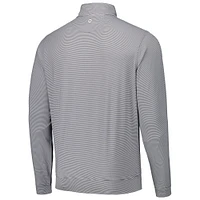 Men's Peter Millar Black San Diego Padres Perth Sugar Stripe Performance Quarter-Zip Top