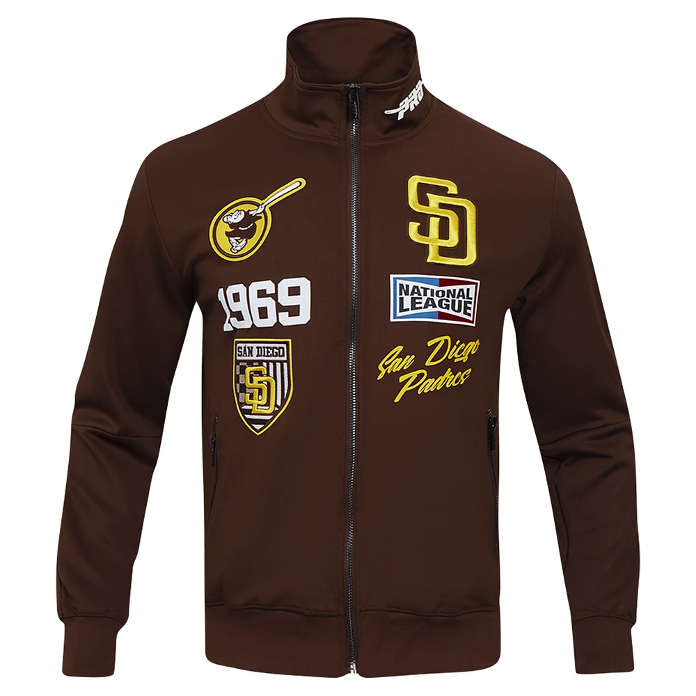 Men's Pro Standard Brown San Diego Padres Fast Lane Full-Zip Track Jacket