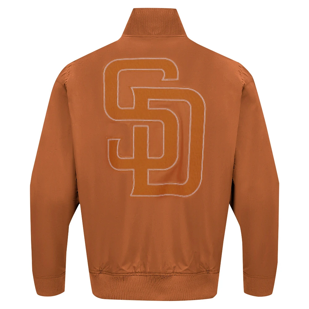 Men's Pro Standard Brown San Diego Padres Paint The City Twill Full-Zip Jacket