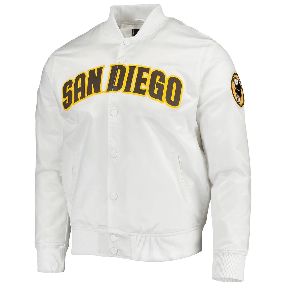 Veste Pro Standard San Diego Padres Wordmark Satin Full-Snap pour homme, blanc