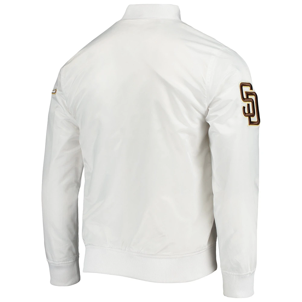 Veste Pro Standard San Diego Padres Wordmark Satin Full-Snap pour homme, blanc