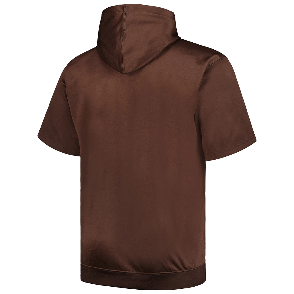 Men's Profile Brown San Diego Padres Big & Tall Contrast Short Sleeve Pullover Hoodie
