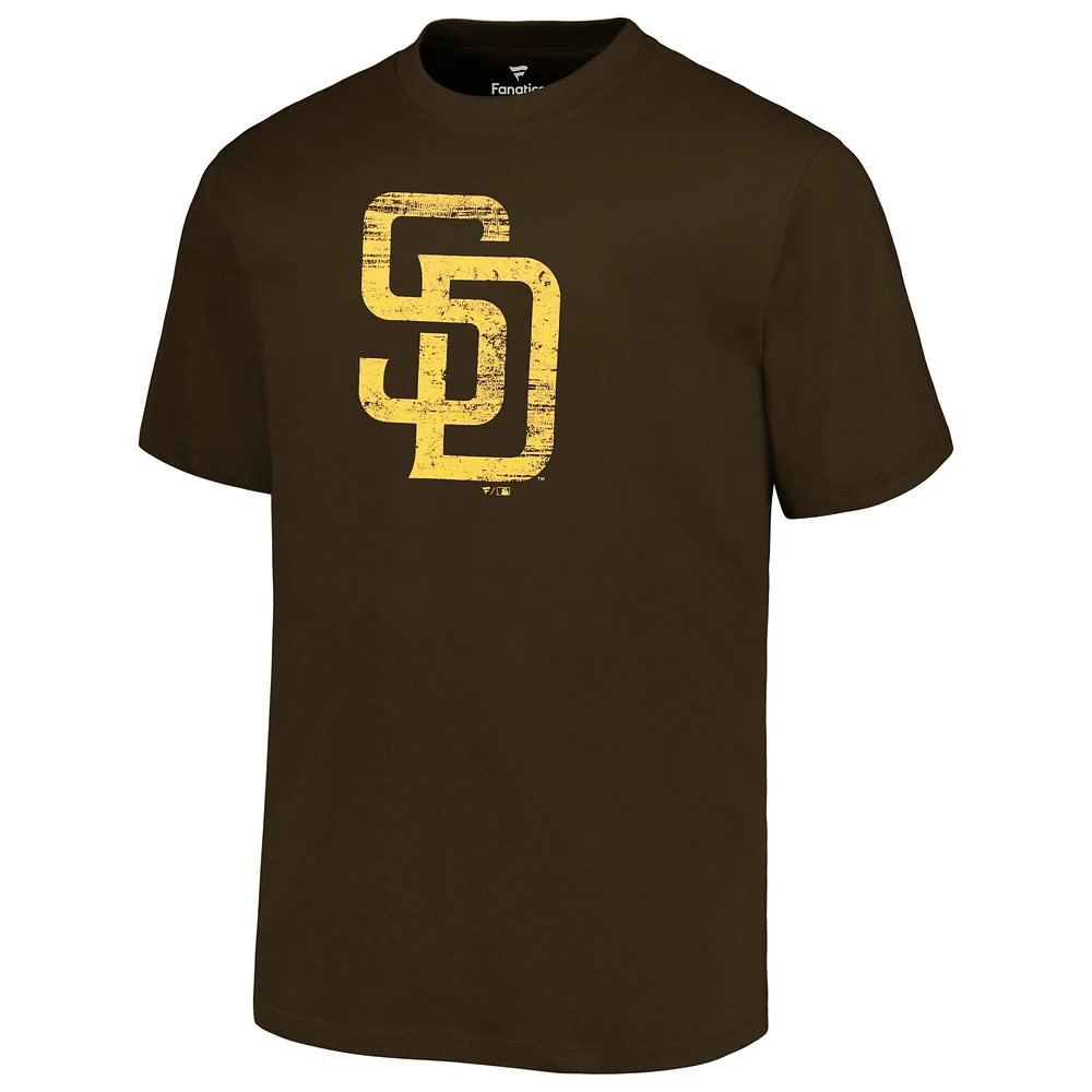 Men's Profile Brown San Diego Padres Big & Tall Primary Logo T-Shirt