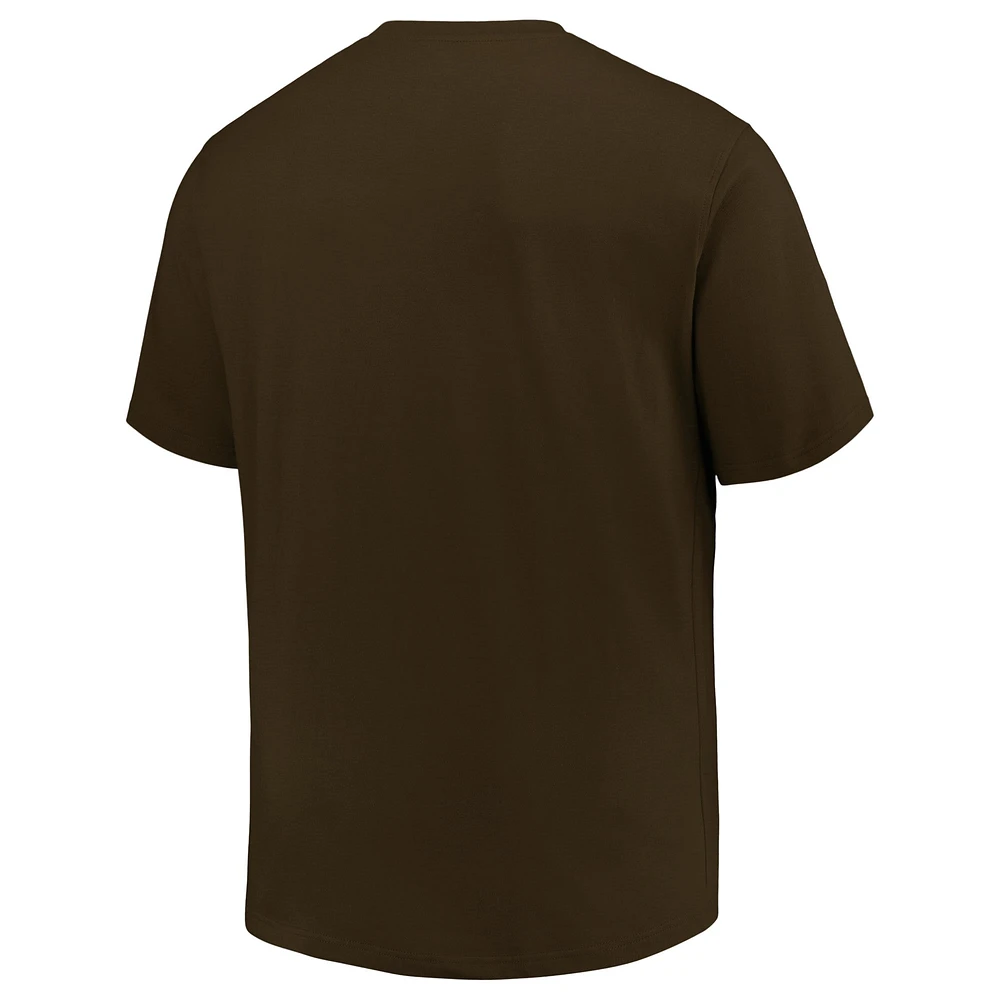 Men's Profile Brown San Diego Padres Big & Tall Primary Logo T-Shirt