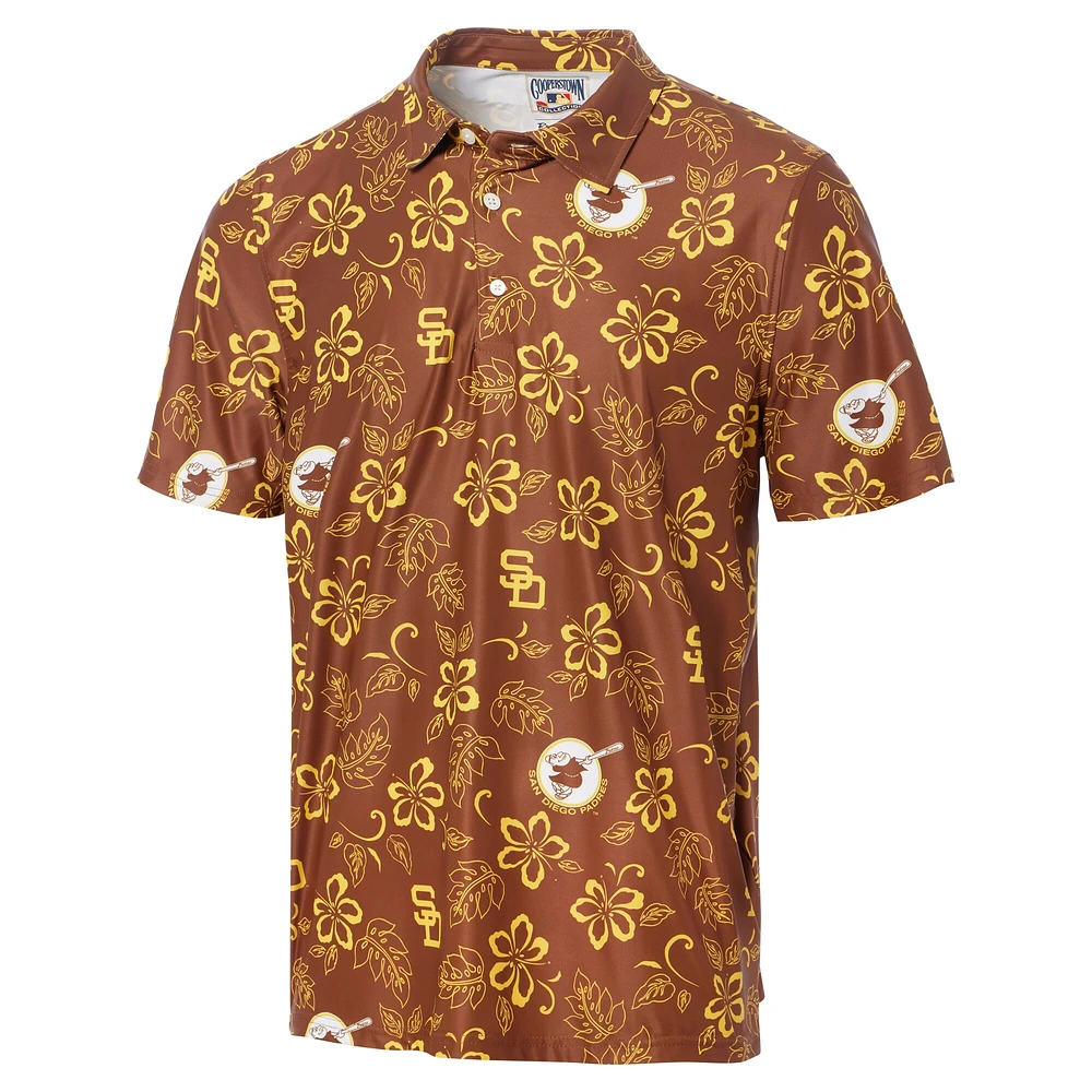 Men's Reyn Spooner Brown San Diego Padres Cooperstown Collection Performance Polo
