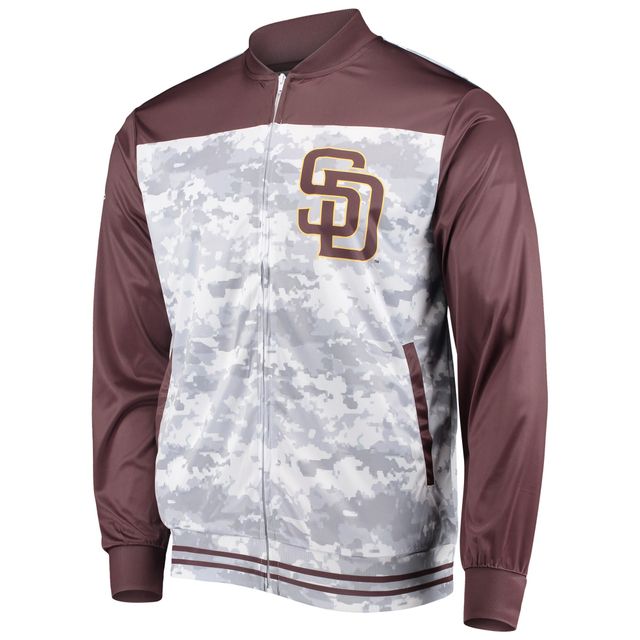 Veste à glissière pleine longueur San Diego Padres pour hommes, marron, Stitches